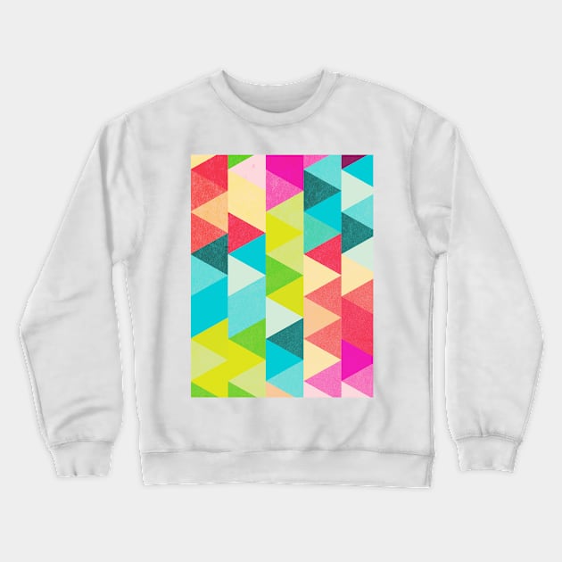 Bubblegum Triangles Pattern Crewneck Sweatshirt by Tobe_Fonseca